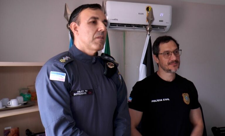 Major Bergamin e delegado Isaac Gagno