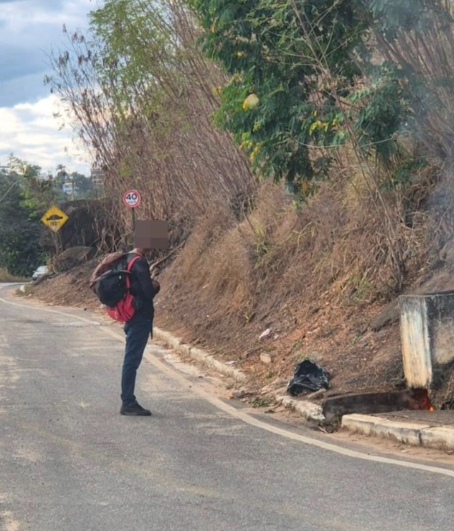 suspeito de atear fogo